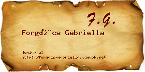 Forgács Gabriella névjegykártya